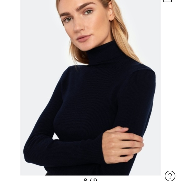 NEW Norse Projects Dark Navy Siri Roll 100% Merino Wool Sweater Womens Size XS - Picture 11 of 16